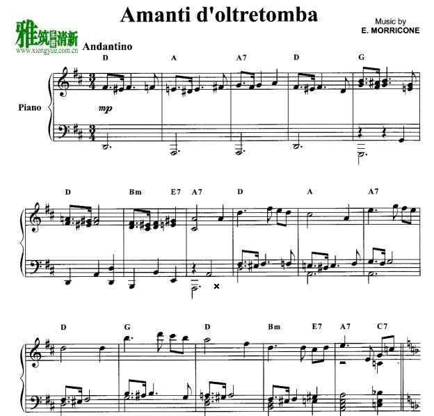 梦魇城堡 Amanti d'oltretomba钢琴谱