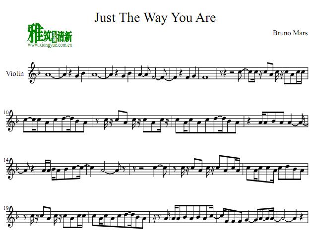 Bruno Mars – Just The Way You Are小提琴谱