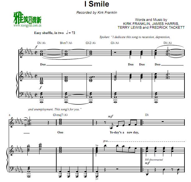 Kirk Franklin - I Smile钢琴伴奏谱