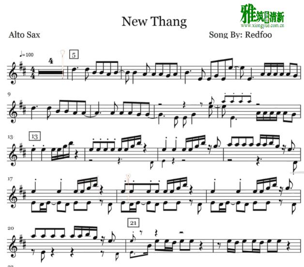 new thang萨克斯谱