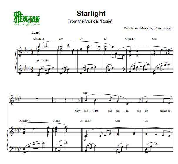 Rosie - Starlight钢琴伴奏谱