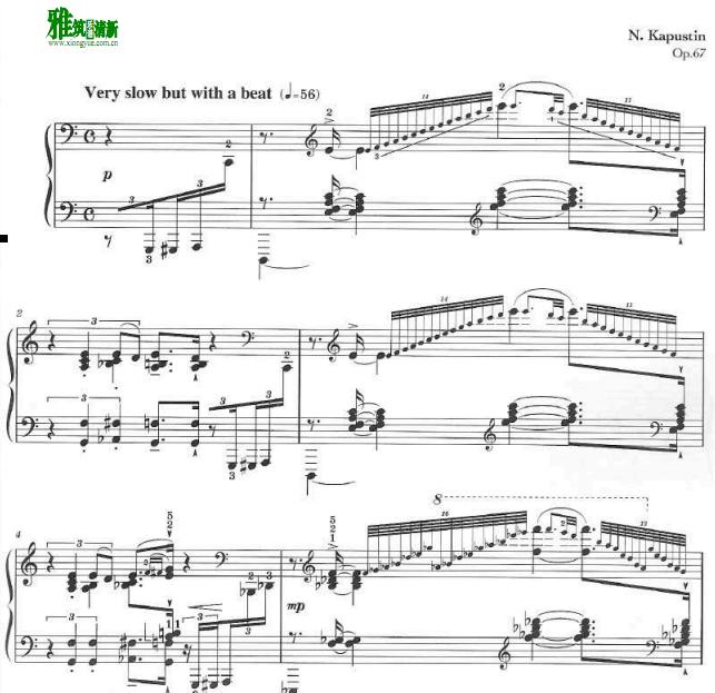 卡普斯汀 Kapustin 3 Etudes Op.67钢琴谱