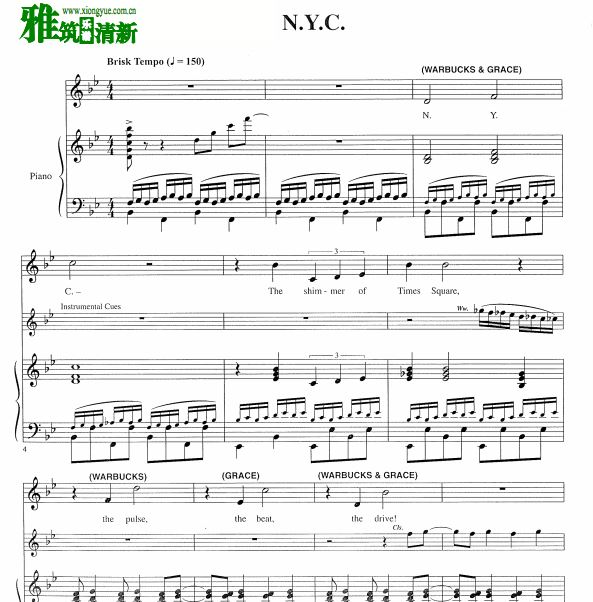 音乐剧安妮 N.Y.C.声乐正谱  NYC声乐谱