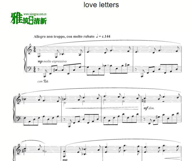 赎罪 - love letters钢琴谱