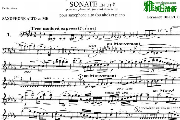 Decruck - Sonata EN Ut # 萨克斯谱 