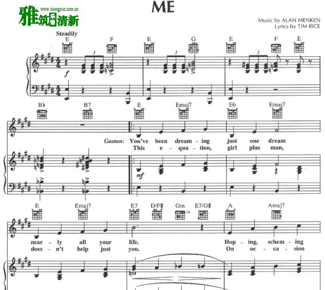 美女与野兽 - Me 正谱 声乐谱