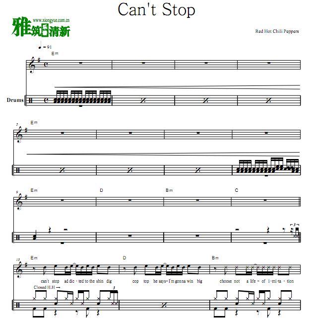 Red Hot Chili Peppers  - Can't Stop 鼓谱