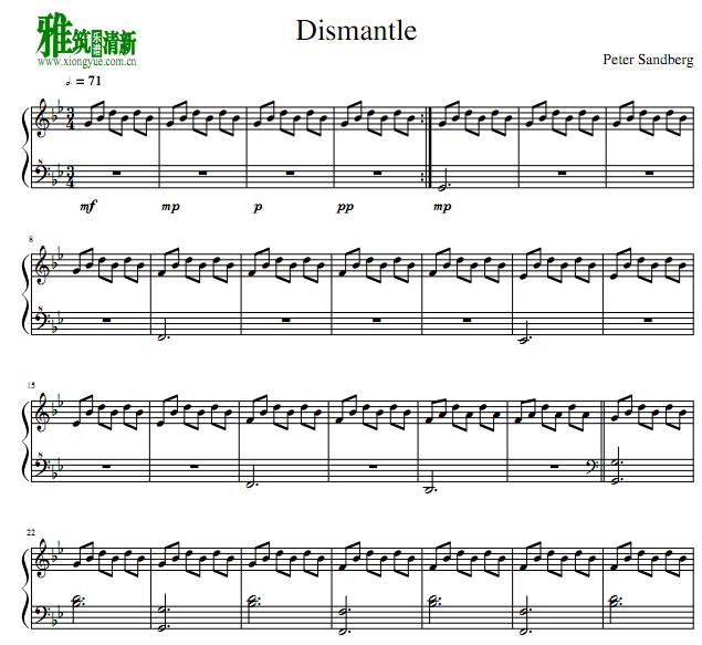Peter Sandberg - Dismantle钢琴谱