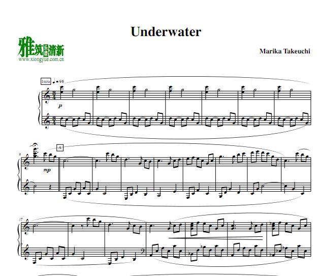 Marika Takeuchi - underwater钢琴谱