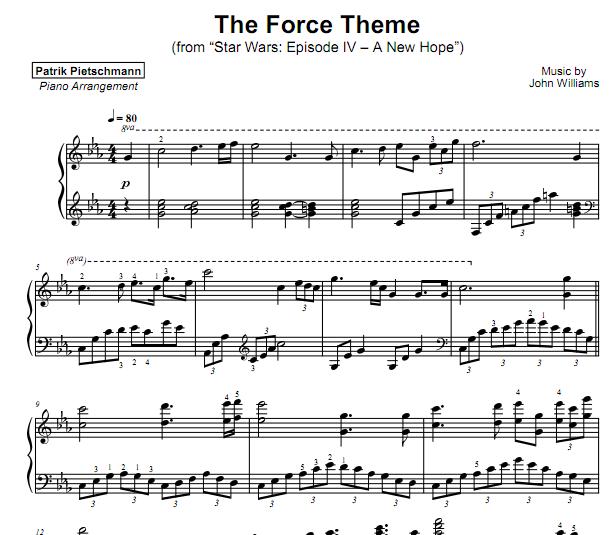 Patrik Pietschmann - The Force Theme钢琴谱