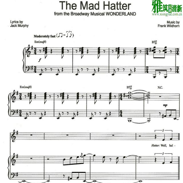 Wonderland - The Mad Hatter钢琴谱