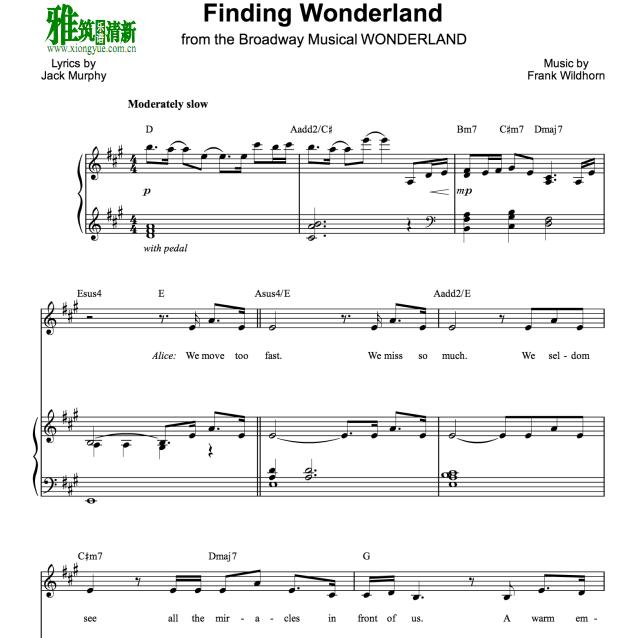 Wonderland - finding wonderland钢琴谱