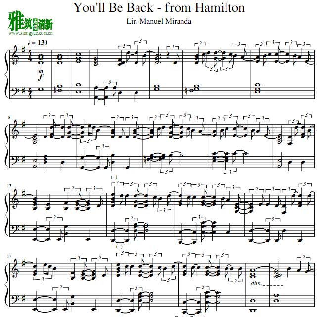 You'll Be Back钢琴独奏谱 演奏版 solo谱