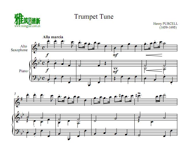 purcel - Trumpet Tune 萨克斯钢琴谱