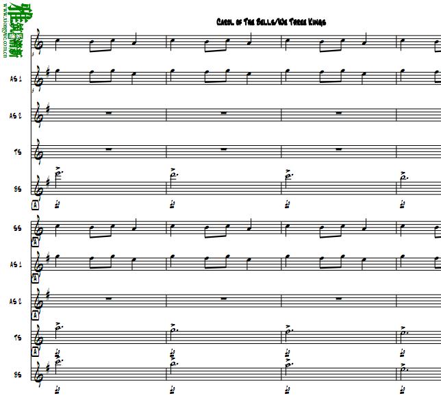 Carol of the Bells萨克斯五重奏谱