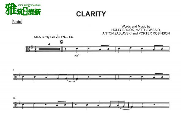 Clarity 中提琴谱