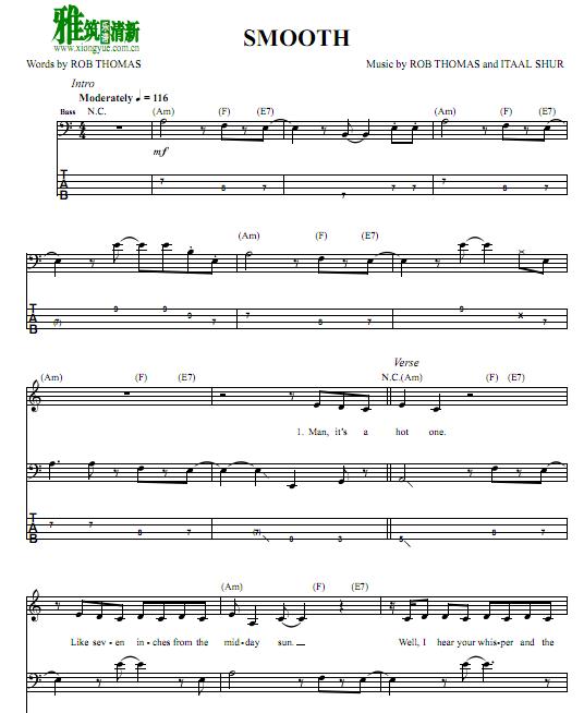 Santana - Smooth贝司谱