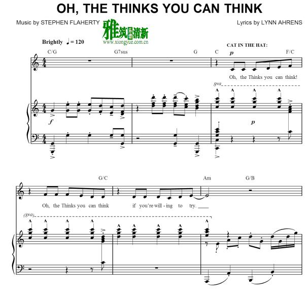 Seussical音乐剧 - Oh, The Thinks You Can Think钢琴伴奏谱