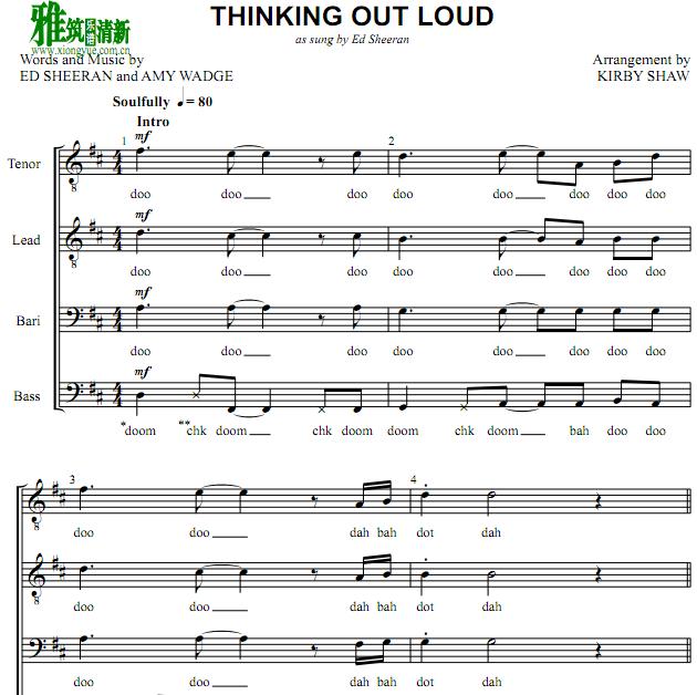 Thinking Out Loud阿卡贝拉谱