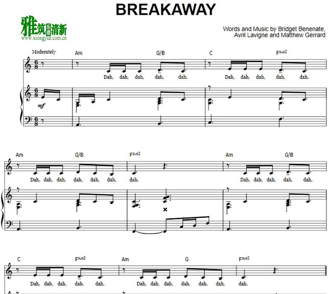 Kelly Clarkson - Breakaway正谱 钢琴谱