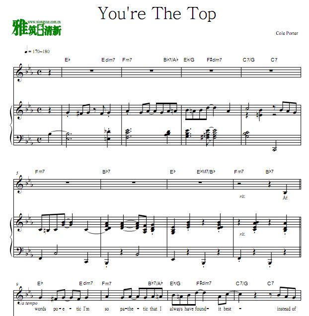 Cole Porter - You're The Top  歌谱 弹唱钢琴谱