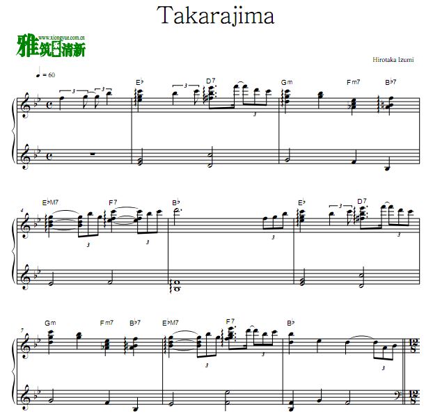 Hirotaka Izumi - Takarajima 钢琴谱