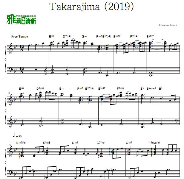 Hirotaka Izumi - Takarajima (2019) 钢琴谱