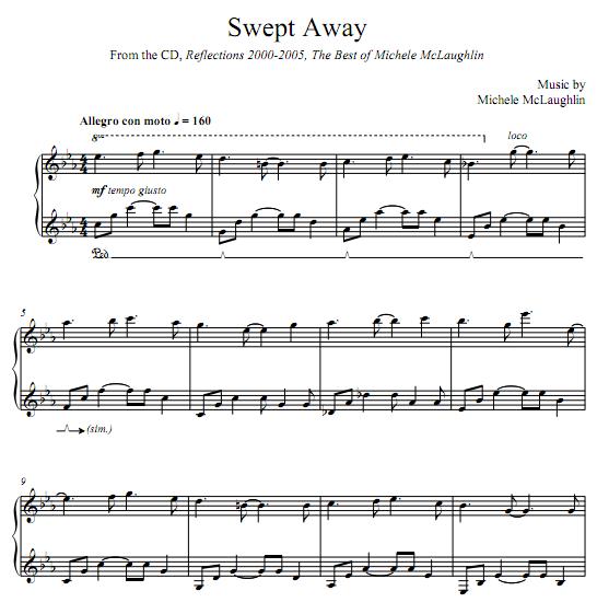 Michele McLaughlin - Swept Away钢琴谱