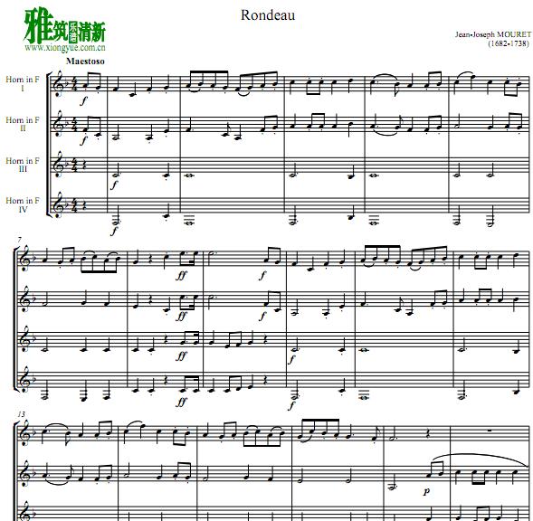 穆雷 回旋曲 圆号四重奏谱