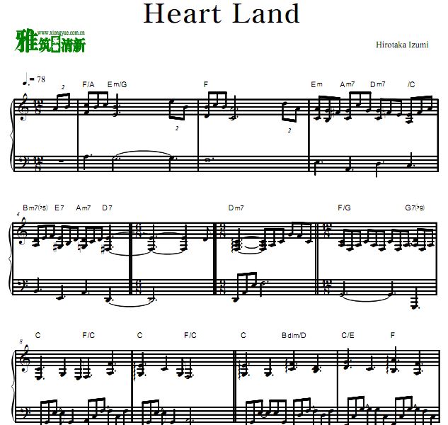 Hirotaka Izumi 和泉宏隆 - Heart Land 钢琴谱