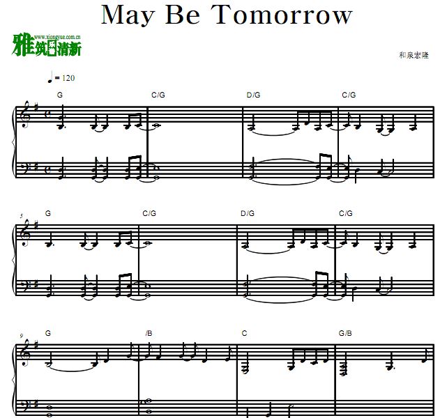 Hirotaka Izumi - May Be Tomorrow 钢琴谱