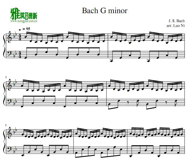 g小调的巴赫 Bach G Minor 钢琴谱