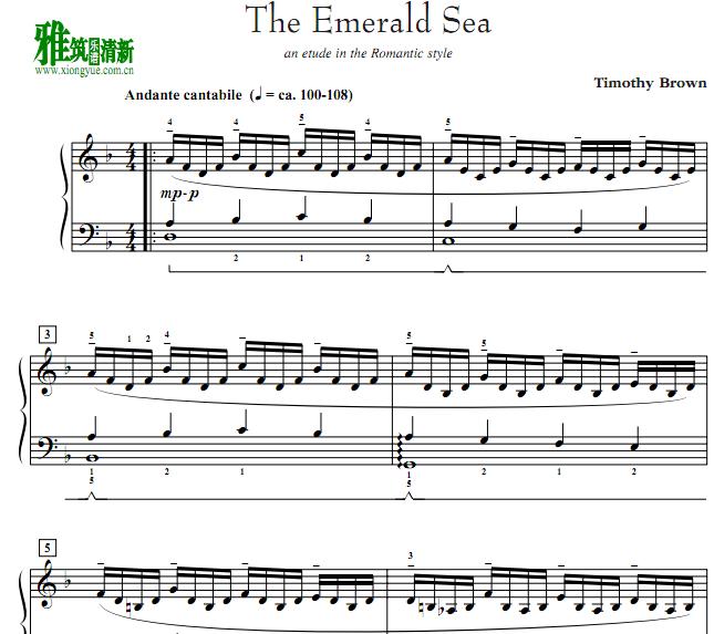 Timothy Brown - The Emerald Sea 钢琴谱