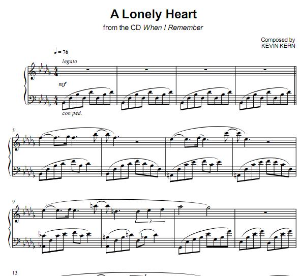 Kevin Kern - A Lonely Heart钢琴谱