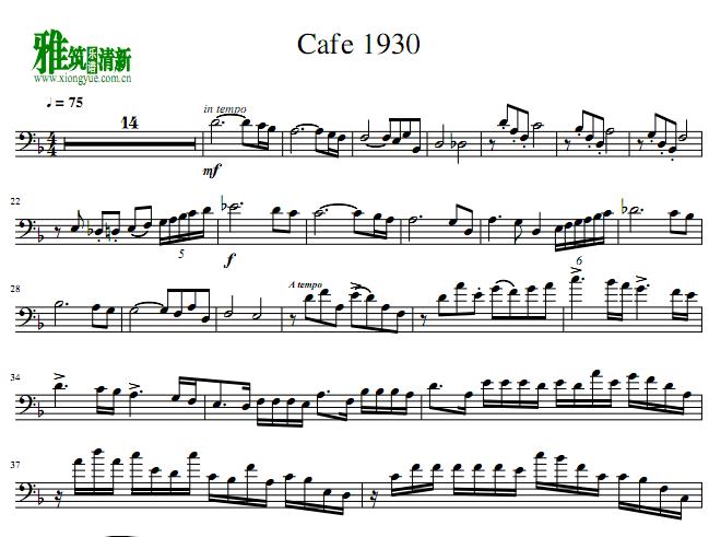 Cafe 1930上低音号谱
