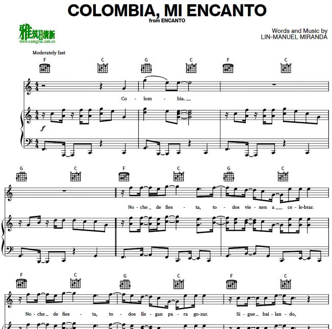 Encanto 魔法满屋 - Colombia Mi Encanto钢琴谱