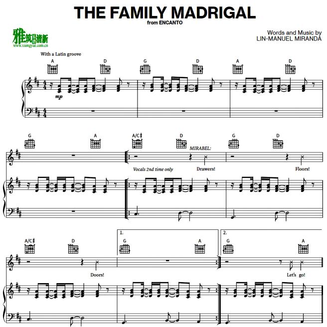 魔法满屋 Encanto - The Family Madrigal 钢琴谱