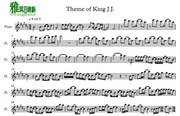 冰上的尤里 Theme of King J.J.长笛谱
