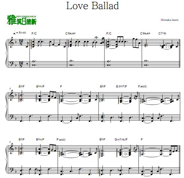 Hirotaka Izumi钢琴谱 Love Ballad钢琴谱