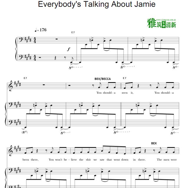 人人都在谈论杰米 Everybody's Talking About Jamie钢琴伴奏声乐谱