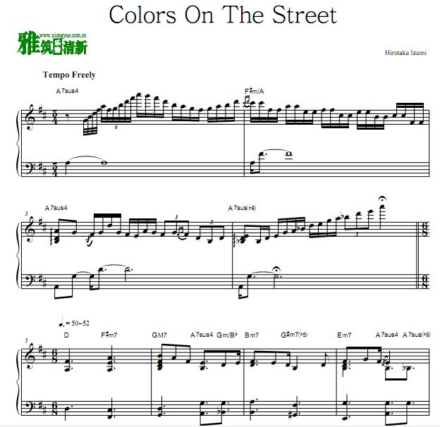和泉宏隆 Hirotaka Izumi - Colors On The Street 钢琴谱
