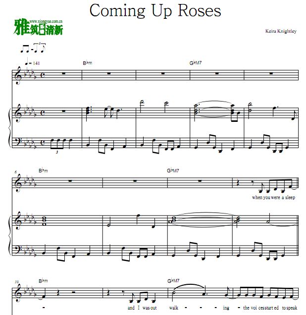 Keira Knightley - Coming Up Roses歌谱 弹唱钢琴谱