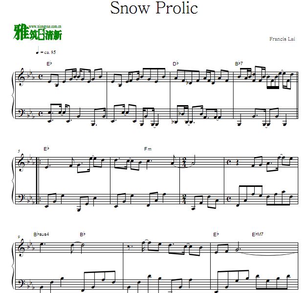 Love Story插曲 Snow Frolic钢琴谱