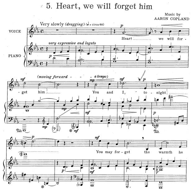 Copland - Heart, We Will Forget Him!正谱 钢琴伴奏谱