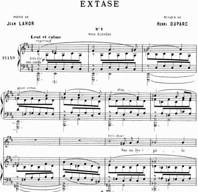 Duparc Extase正谱 钢琴伴奏谱