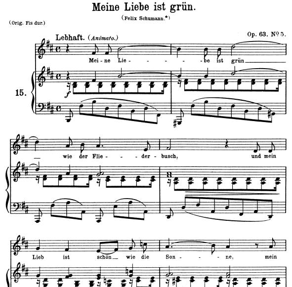 Brahms勃拉姆斯 Meine Liebe ist grün正谱 钢琴伴奏谱