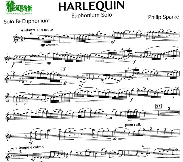 Philip Sparke - Harlequin上低音号谱