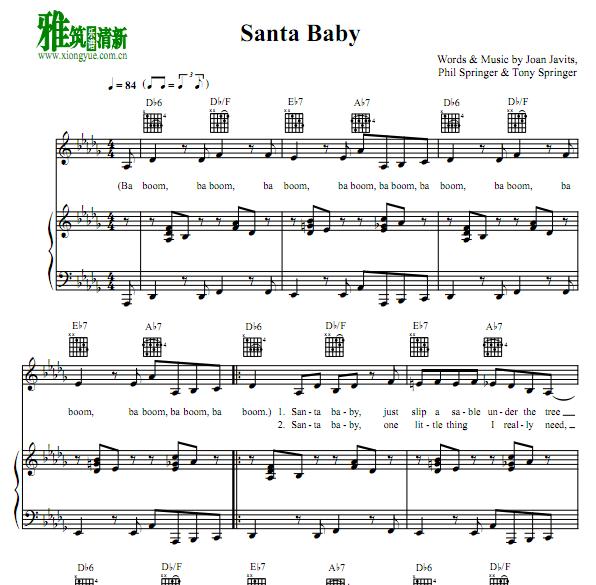 elf - santa baby钢琴伴奏谱