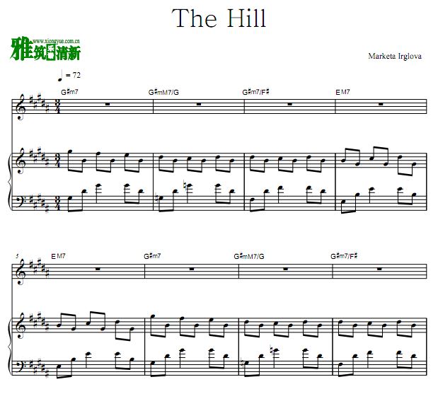 电影Once OST - The Hill 正谱 歌谱 弹唱伴奏钢琴谱
