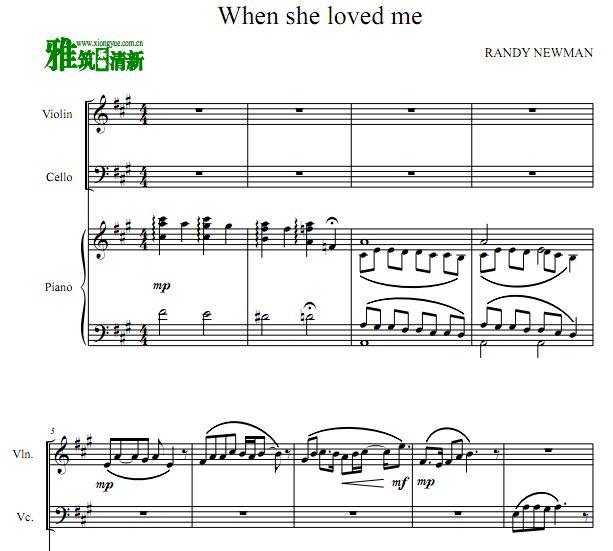 玩具总动员2 When She Loved Me钢琴三重奏谱